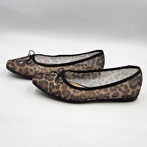 Esprit Leopard-Print Ballet Flats in Brown and Black